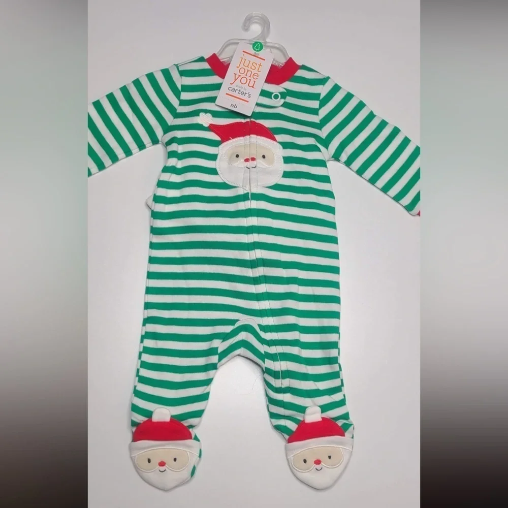 Target Just One You Made By Carters Christmas Footed Pajamas & Hat Set Newborn